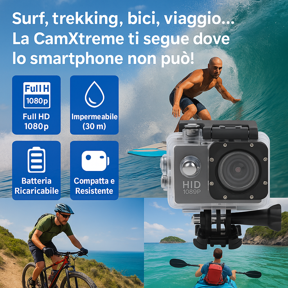CamXtreme 1080P – Action Cam Impermeabile in Full HD
